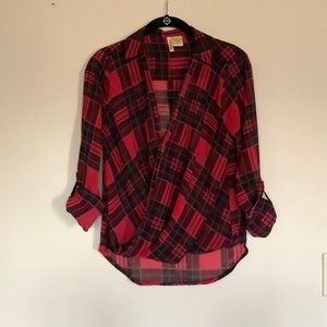 Red Plaid Blouse